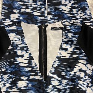 Zara Abstract Blue and Black Dress